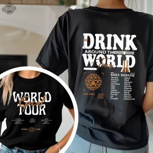 Epcot World Tour Shirt Drink Around The World Shirt Disney Group Trip Shirt Epcot Disneyworld Shirt Unique revetee 5