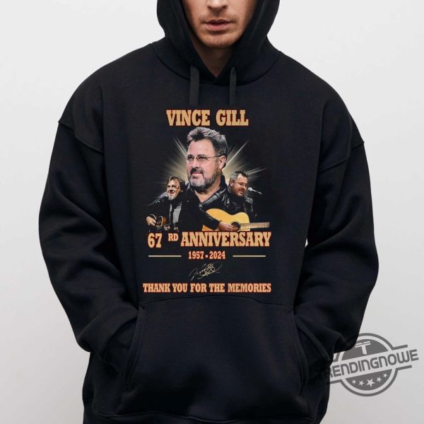 Vince Gill Shirt Vince Gill 67Rd Anniversary 1957 2024 Thank You For The Memories T Shirt trendingnowe 3