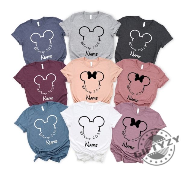 Custom Disney Family Vacation 2024 Shirt Personalized Disney Family Trip Matching Tshirt Mickey And Minnie Head Ears Matching Hoodie Disney Sweatshirt Disney Family Vacation Shirt giftyzy 5