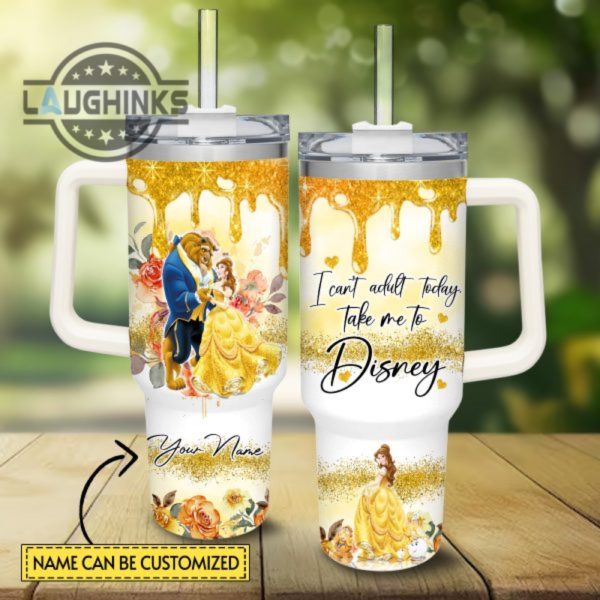 custom name i cant adult beauty and the beast 40oz stainless steel tumbler with handle and straw lid personalized stanley tumbler dupe 40 oz stainless steel travel cups laughinks 1