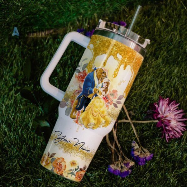 custom name i cant adult beauty and the beast 40oz stainless steel tumbler with handle and straw lid personalized stanley tumbler dupe 40 oz stainless steel travel cups laughinks 1 5