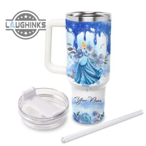 custom name i cant adult cinderella princess 40oz stainless steel tumbler with handle and straw lid personalized stanley tumbler dupe 40 oz stainless steel travel cups laughinks 1 1