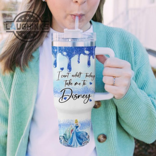custom name i cant adult cinderella princess 40oz stainless steel tumbler with handle and straw lid personalized stanley tumbler dupe 40 oz stainless steel travel cups laughinks 1 4