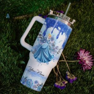 custom name i cant adult cinderella princess 40oz stainless steel tumbler with handle and straw lid personalized stanley tumbler dupe 40 oz stainless steel travel cups laughinks 1 5