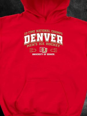 Denver Pioneers 10 Time Ncaa Mens Ice Hockey National Champions Banner Shirt Unique revetee 3