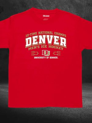 Denver Pioneers 10 Time Ncaa Mens Ice Hockey National Champions Banner Shirt Unique revetee 4