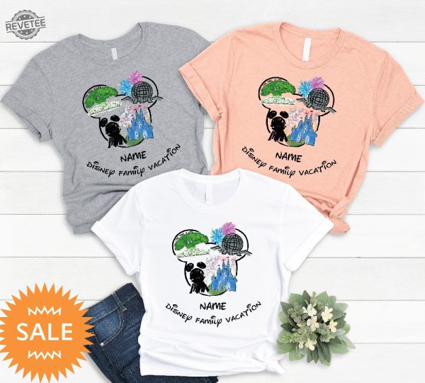 Custom Disney Family Vacation Matching Shirts Disney Trip Shirts Disneyland Vacation Shirts Disneyworld Parks Matching Shirts Unique revetee 3