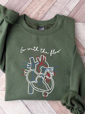 Cvicu Cardiac Nurse Heart Flow Anatomy Shirt Cvicu Nurse Shirt Go With The Flow Cardiology Sonographer Cardiac Nurse Tee Unique revetee 4