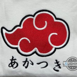 akatsuki tshirt sweatshirt hoodie embroidered naruto shippuden akatsuki organization super anime shirts akatsuki red cloud embroidery tee laughinks 2