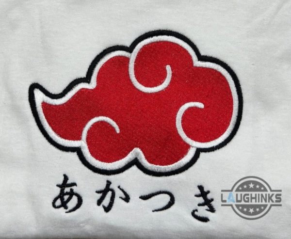 akatsuki tshirt sweatshirt hoodie embroidered naruto shippuden akatsuki organization super anime shirts akatsuki red cloud embroidery tee laughinks 2