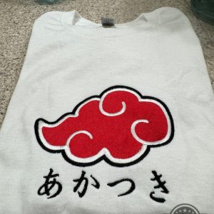 akatsuki tshirt sweatshirt hoodie embroidered naruto shippuden akatsuki organization super anime shirts akatsuki red cloud embroidery tee laughinks 3