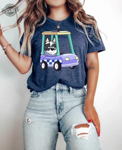 Bluey Car Shirt Disney Shirt Family Gift Shirt Bluey Bandit Shirt Gift For Kids Bluey Shirt Disney Gift Tee Bluey Shirt Birthday Tee revetee 1