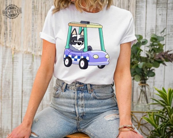 Bluey Car Shirt Disney Shirt Family Gift Shirt Bluey Bandit Shirt Gift For Kids Bluey Shirt Disney Gift Tee Bluey Shirt Birthday Tee revetee 2