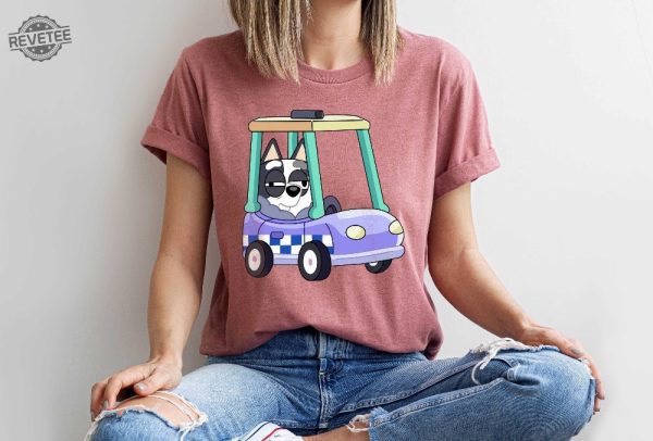 Bluey Car Shirt Disney Shirt Family Gift Shirt Bluey Bandit Shirt Gift For Kids Bluey Shirt Disney Gift Tee Bluey Shirt Birthday Tee revetee 3