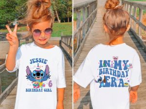 Disney Stitch Birthday Shirt Disney Birthday Girl Shirt Disney Birthday Boy Shirt Custom Kids Birthday Shirt Unique revetee 1