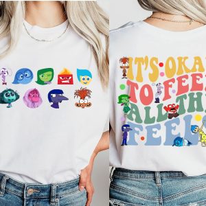 Disney Inside Out Its Okay To Feel All The Feels Shirt Mental Health Shirt Inclusion Shirt Speech Therapy Shirt Para Shirt Unique revetee 3