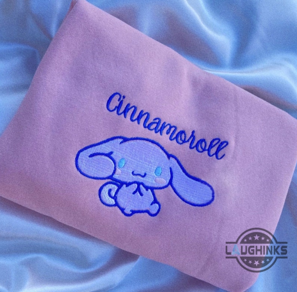 Cinnamoroll Sanrio Sweatshirt Tshirt Hoodie Embroidered Cinnamoroll Shirts For Mens Womens  Cute Pink Cinnamoroll Embroidery Tee