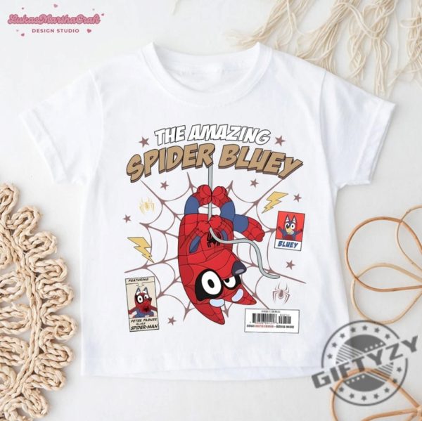 The Amazing Spider Blue Dog Kids Toddler Shirt Spider Blue Dog Kids Tshirt Blue Dog Characters Hoodie Blue Dog Family Sweatshirt Blue Dog Shirt giftyzy 1