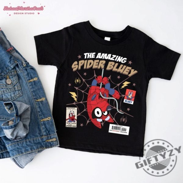 The Amazing Spider Blue Dog Kids Toddler Shirt Spider Blue Dog Kids Tshirt Blue Dog Characters Hoodie Blue Dog Family Sweatshirt Blue Dog Shirt giftyzy 2