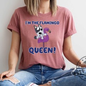 Im The Flamingo Queen Shirt Muffin Bluey Tshirt Blue Dog Characters Hoodie Disney Sweatshirt Family Disney Family Shirt giftyzy 3