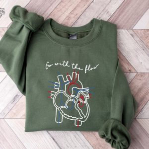 Cvicu Cardiac Nurse Heart Flow Anatomy Shirt Cvicu Nurse Shirt Go With The Flow Cardiology Sonographer Cardiac Nurse Tee Unique revetee 5