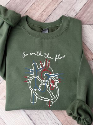 Cvicu Cardiac Nurse Heart Flow Anatomy Shirt Cvicu Nurse Shirt Go With The Flow Cardiology Sonographer Cardiac Nurse Tee Unique revetee 5