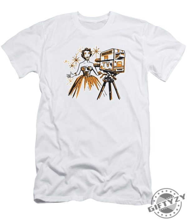 Female Tv Star In Front Of Camera Tshirt giftyzy 1 2