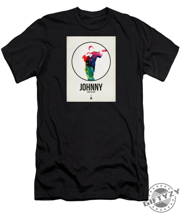 Johnny Cash Watercolor Tshirt giftyzy 1 1