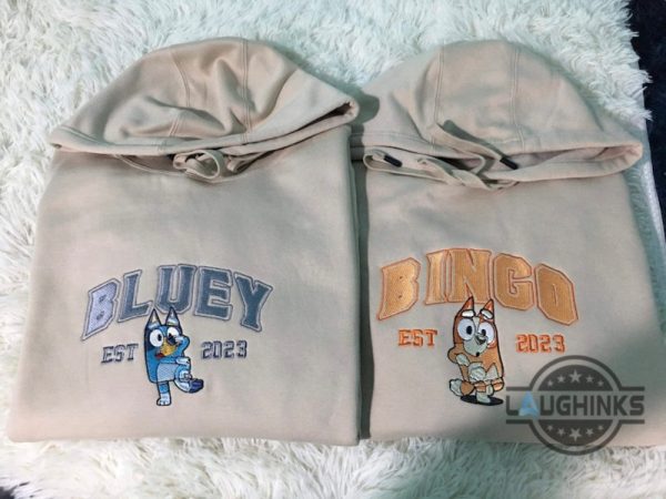 bluey and bingo embroidered sweatshirt tshirt hoodie bluey and bingo est shirts custom year mothers fathers day gift vintage disney couple matching shirts laughinks 1