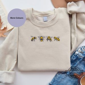 gold bumble bee sweatshirt tshirt hoodie adult vintage bumble bee embroidered t shirt mens womens gift for bee lovers keepers laughinks 1