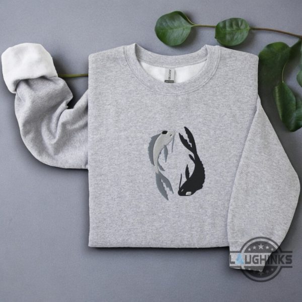 moon and ocean spirit shirt sweatshirt hoodie avatar the last airbender spirits embroidered tshirt japanese koi fish yin yang tee laughinks 3
