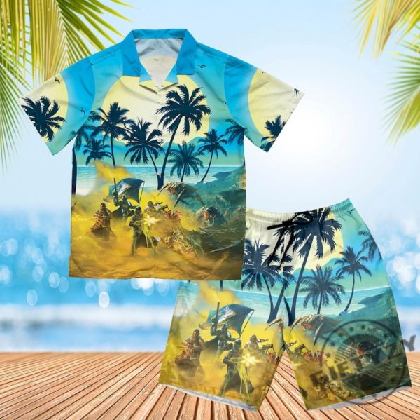 Helldivers 2 Hawaiian Shirt Helldivers 2 Managed Democracy Hawaiian Shirt Helldivers 2 Tropical Hawaiian Sweatshirt Helldivers Video Game 3D Shirt giftyzy 2
