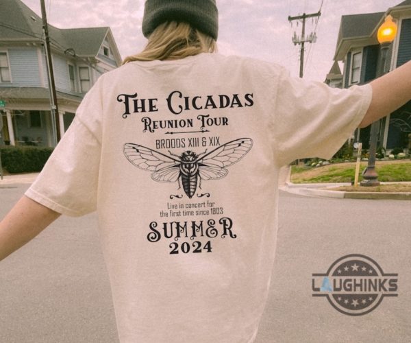 cicada tee shirt sweatshirt hoodie mens womens cicada reunion concert tour 2024 shirts insect bug summer funny tee broods xii xix shirt laughinks 6