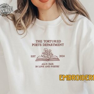 Embroidered Poetry Crewneck Proud Member Of Poet Dept Sweatshirt Love And Poetry Tortured Member Shirt Unique revetee 3