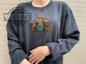 pikachu x naruto t shirt hoodie sweater cute pokemon embroidered shirts bulbasaur pikachu akatsuki funny anime embroidered hoodies laughinks 1 11