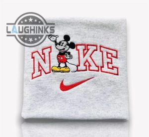 embroidered mickey mouse sweatshirt tshirt hoodie disney nike mickey mouse and friends embroidered shirts disneyland magic kingdom tee laughinks 1 2