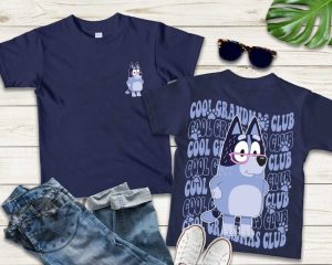 Bluey Cool Grandmas Club Two Sides Shirt Bluey Family Matching Sweatshirt Bluey Birthday Tshirt Bingo Bluey Hoodie Muffin Heeler Shirt giftyzy 3