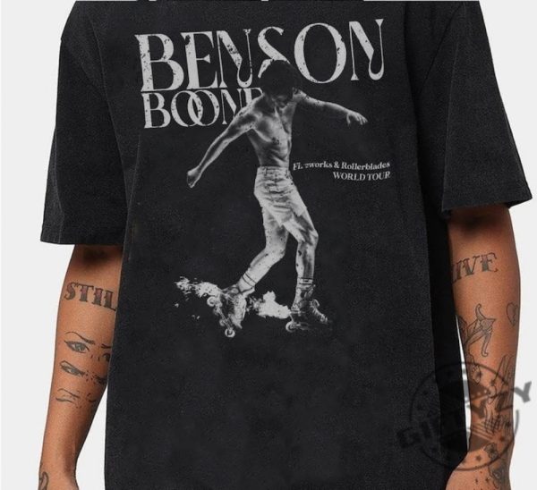 Vintage Fireworks And Rollerblades Benson World Tour 2024 Shirt Boone 2024 Concert Tshirt Beautiful Things Hoodie Bb Tour Sweatshirt Bboone Fan Merch giftyzy 2