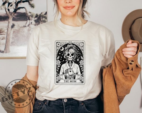 The Mom Tarot Card Shirt Skeleton Mom Tshirt Celestial Mama Sweatshirt Witchy Vibes Hoodie Mothers Day Gift Shirt giftyzy 1