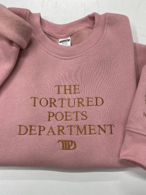 The Tortured Poets Department Embroidered Sweatshirt Ts New Album Sweatshirtthe Eras Tour 2023 Shirt Ts Swiftie Concert Tee revetee 2