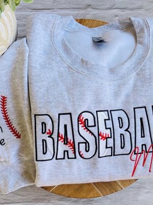 Baseball Mama Sweatshirt Embroidered Mom Sweatshirt Baseball Mom Shirt Personalized Baseball Sweatshirt revetee 2