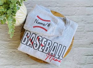 Baseball Mama Sweatshirt Embroidered Mom Sweatshirt Baseball Mom Shirt Personalized Baseball Sweatshirt revetee 3