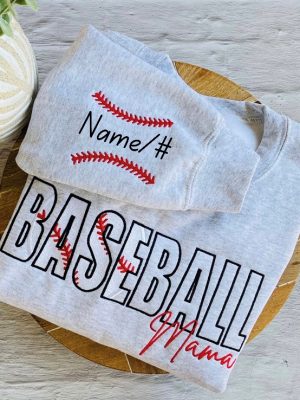 Baseball Mama Sweatshirt Embroidered Mom Sweatshirt Baseball Mom Shirt Personalized Baseball Sweatshirt revetee 3