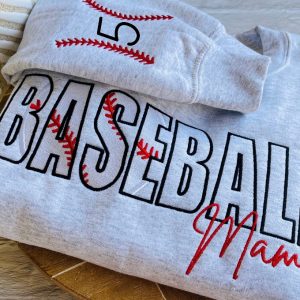 Baseball Mama Sweatshirt Embroidered Mom Sweatshirt Baseball Mom Shirt Personalized Baseball Sweatshirt revetee 4