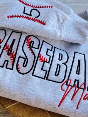 Baseball Mama Sweatshirt Embroidered Mom Sweatshirt Baseball Mom Shirt Personalized Baseball Sweatshirt revetee 4