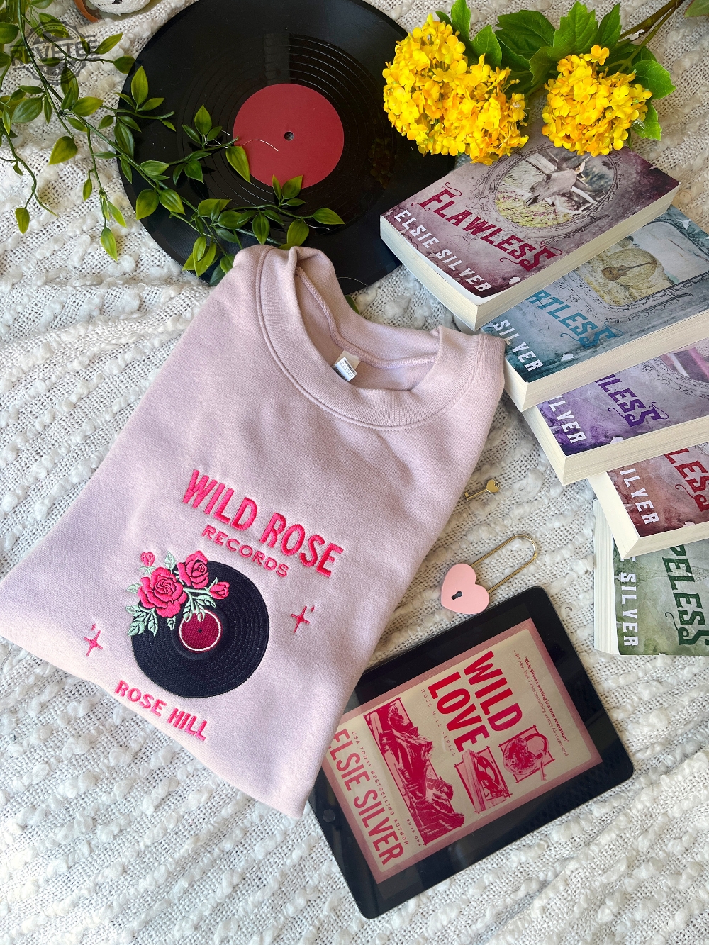 Wild Love Merch Wild Rose Records Elsie Silver Merch Ford Grant Embroidered Book Sweatshirt Bookish Merch