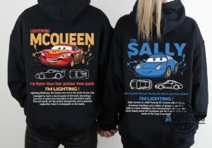 mcqueen and sally matching shirts disney cars lightning mcqueen couple tshirt sweatshirt hoodie im lighting disneyland cars cartoon movie tee laughinks 2