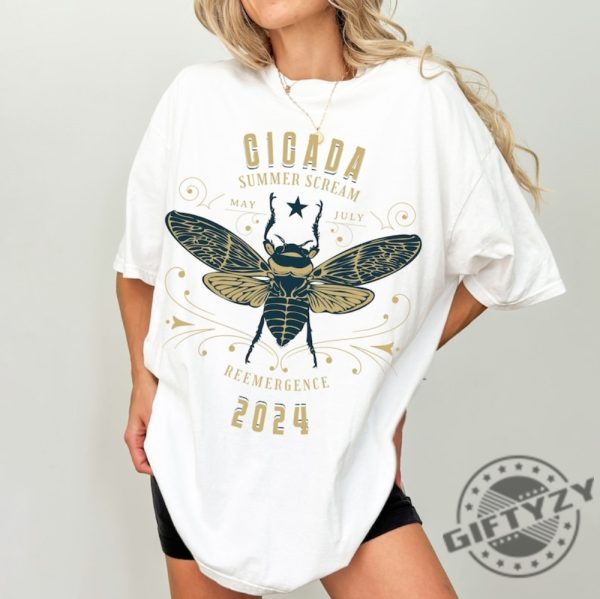 Cicada Brood 2024 Shirt Year Of The Cicada Sweatshirt Summer Swarm Tshirt Insect Lover Gift Dark Cottagecore Live Fast Die Loud Hoodie Cicada Scream Shirt giftyzy 7