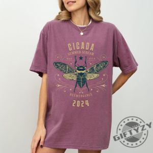 Cicada Brood 2024 Shirt Year Of The Cicada Sweatshirt Summer Swarm Tshirt Insect Lover Gift Dark Cottagecore Live Fast Die Loud Hoodie Cicada Scream Shirt giftyzy 8