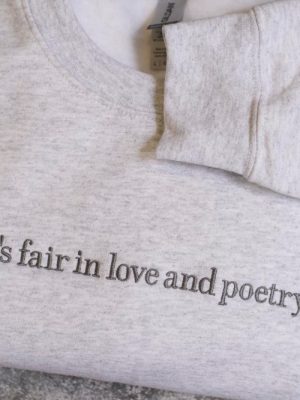 Alls Fair Love And Poetry Embroidered Crewneck Tortured Poet Embroidered Sweatshirt Subtle Music Merch Poet Era Unique revetee 2